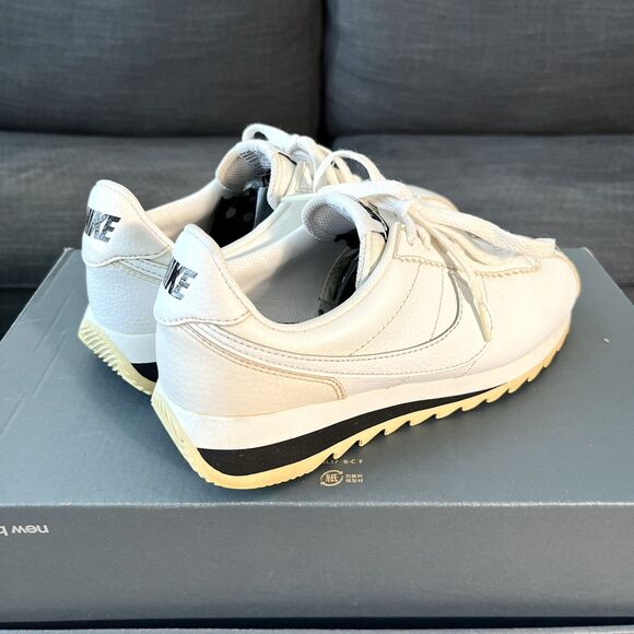 Nike Cortez Classic White Black Leather Casual Shoes 819920-110 Women's Size 7 - Picture 4 of 12